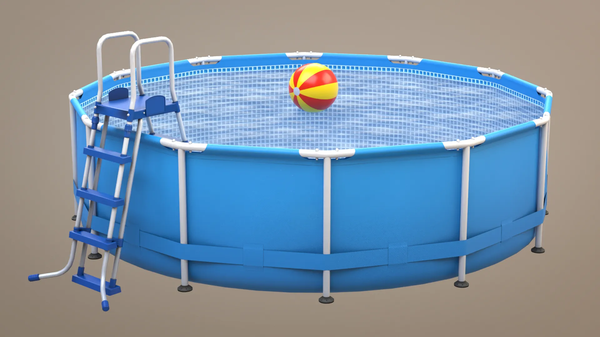Frame Swimming Pool with low-poly mesh 3D Model .c4d .max .obj .3ds .fbx .stl .blend