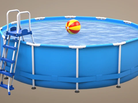 Framezwembad met laag polygaas 3D Model