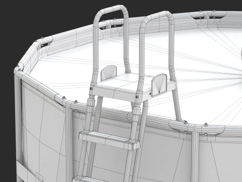 Frame Swimming Pool with low-poly mesh 3D Model