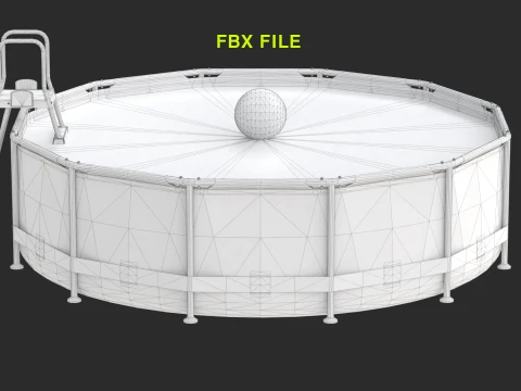 Frame Swimming Pool with low-poly mesh 3D Model