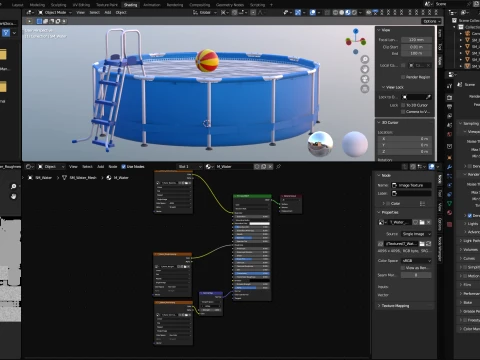 Frame Swimming Pool with low-poly mesh 3D Model