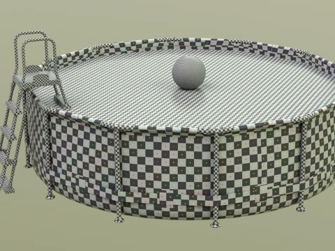 Frame Swimming Pool with low-poly mesh 3D Model