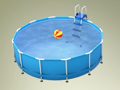 Frame Swimming Pool with low-poly mesh 3D Model