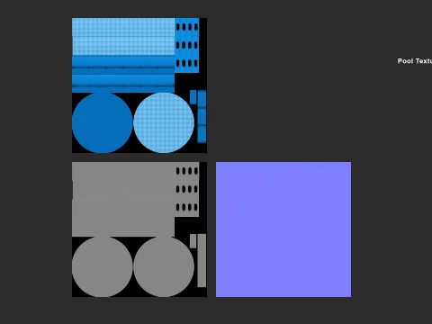 Frame Swimming Pool with low-poly mesh 3D Model