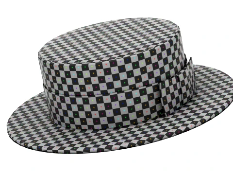 Boater hat with low-poly mesh 3D Model