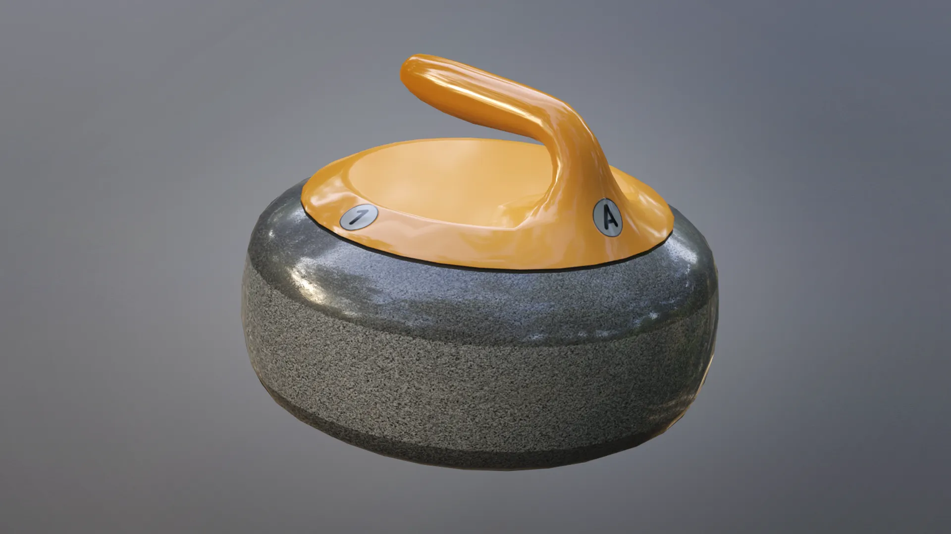 Curling stone with low-poly mesh 3D Model .c4d .max .obj .3ds .fbx .stl .blend 