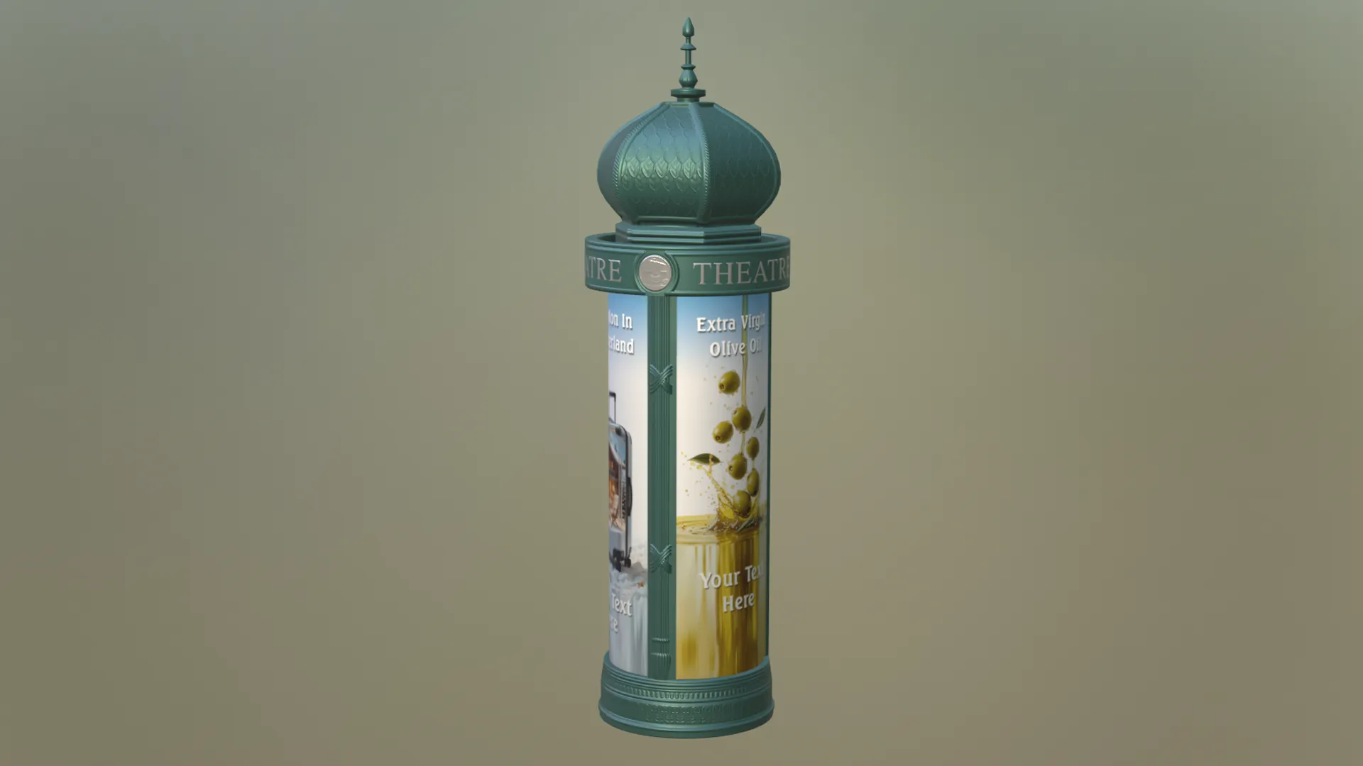 ローポリメッシュを使用した広告コラム 3Dモデル .c4d .max .obj .3ds .fbx .stl .blend