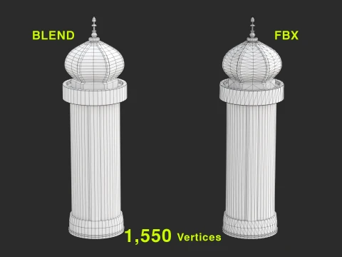 ローポリメッシュを使用した広告コラム 3Dモデル