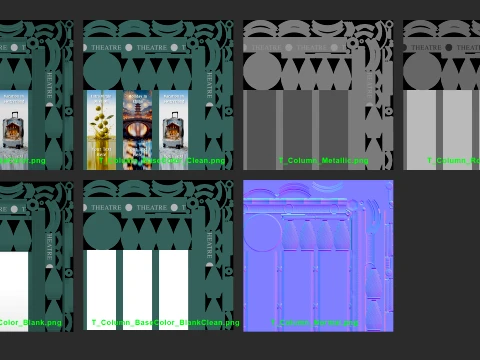 ローポリメッシュを使用した広告コラム 3Dモデル