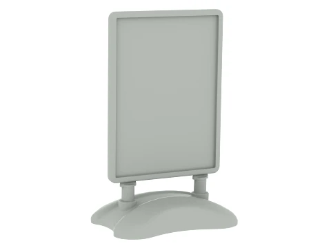 Waterbase sign board with low-poly mesh 3D Model