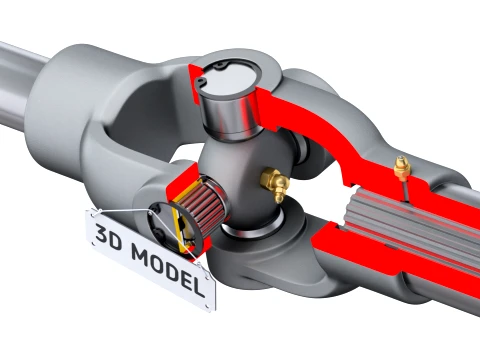 Cardan rotation educational animation 3D Model
