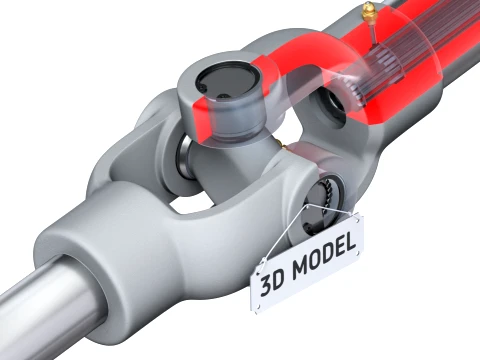 Cardan rotation educational animation 3D Model