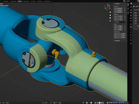 Cardan rotation educational animation 3D Model