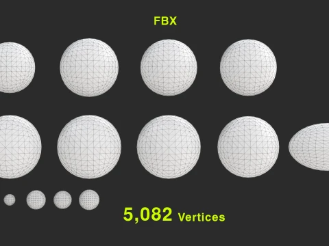 Sport balls set with low-poly mesh 3D Model
