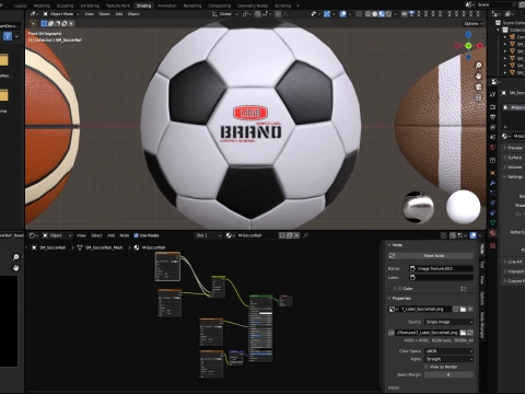 Sport balls set with low-poly mesh 3D Model
