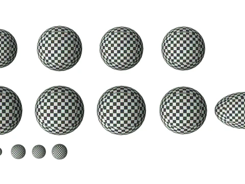 Sport balls set with low-poly mesh 3D Model