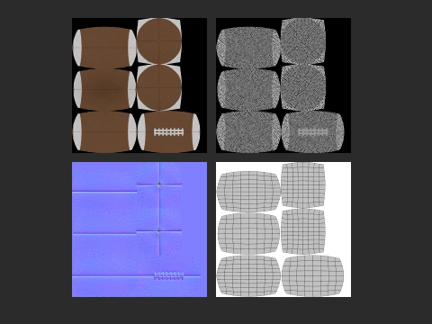 Sport balls set with low-poly mesh 3D Model