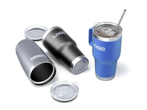 Travel mug tumbler set 3D Model