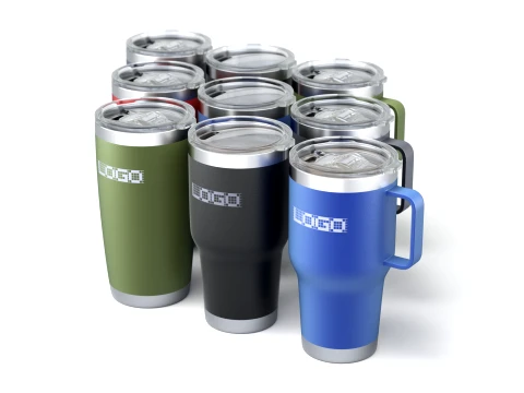 Travel mug tumbler set 3D Model