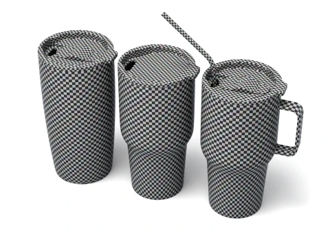 Travel mug tumbler set 3D Model