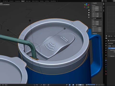 Travel mug tumbler set 3D Model