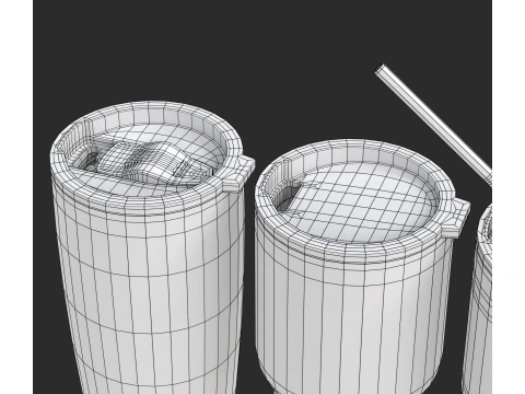 Travel mug tumbler set 3D Model
