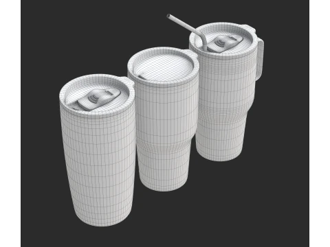 Travel mug tumbler set 3D Model