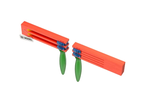 Animated noise maker spinning fan ratchet toy 3D Model