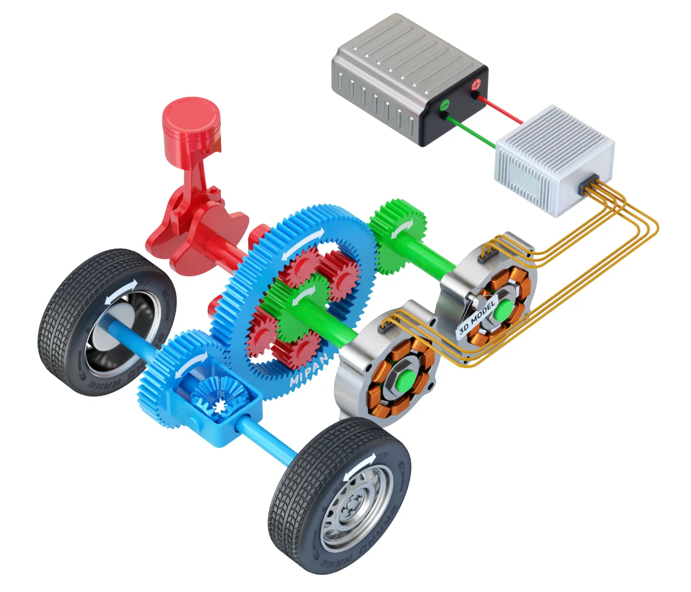E-CVT Transmission Animation 3D Model .c4d .max .obj .3ds .fbx .stl .blend 