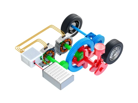 E-CVT Transmission Animation 3D Model