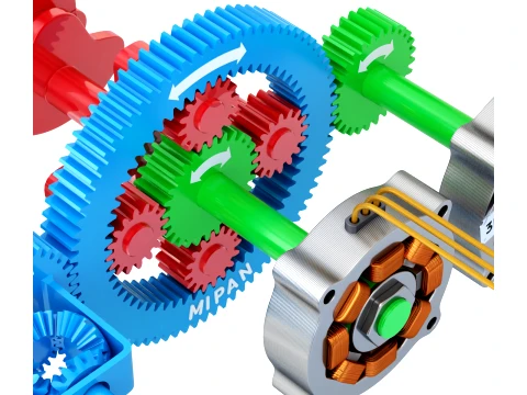 E-CVT Transmission Animation 3D Model
