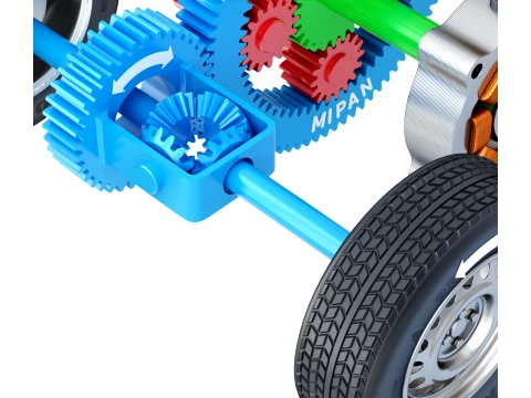 E-CVT Transmission Animation 3D Model