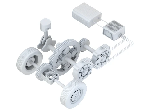 E-CVT Transmission Animation 3D Model