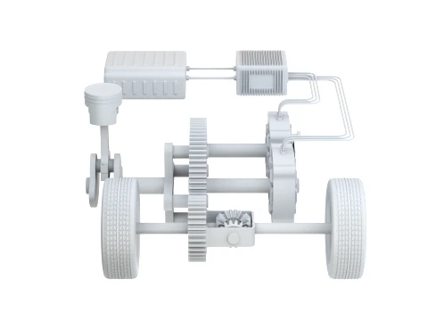 E-CVT Transmission Animation 3D Model