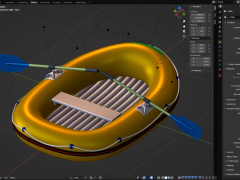Small Inflatable Boat 3D Model