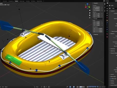 Small Inflatable Boat 3D Model