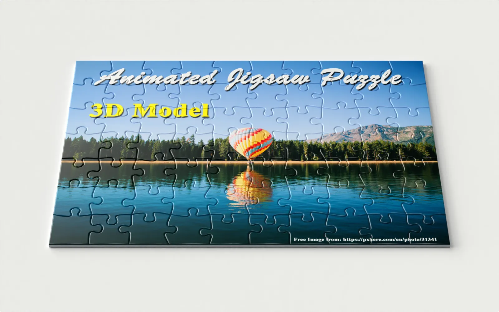 Animated Jigsaw Puzzle Transition 3D Model .c4d .max .obj .3ds .fbx .stl .blend 