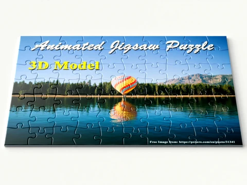 Animated Jigsaw Puzzle Transition 3D Modell