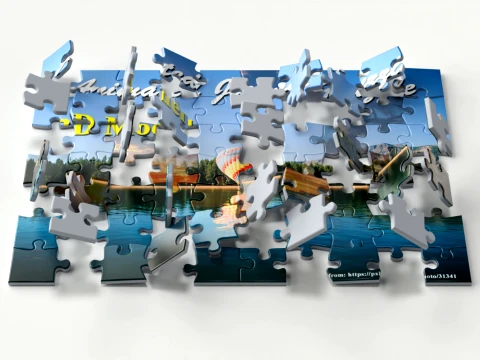 Animated Jigsaw Puzzle Transition 3D Model