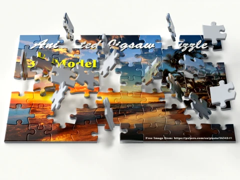 Animated Jigsaw Puzzle Transition 3D Model