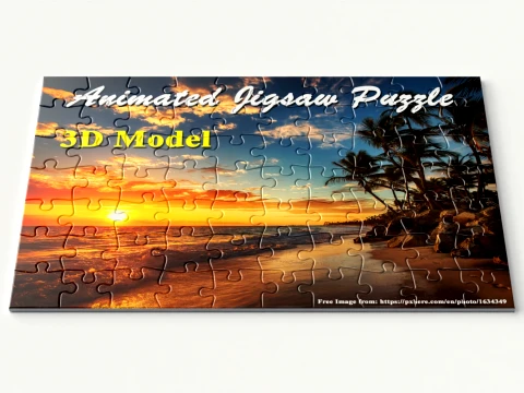 Animated Jigsaw Puzzle Transition 3D Model