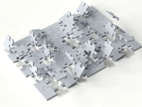 Animated Jigsaw Puzzle Transition 3D Model