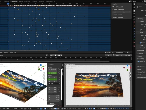 Animated Jigsaw Puzzle Transition 3D Model