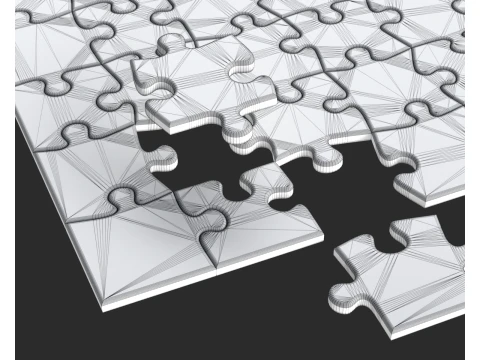 Animated Jigsaw Puzzle Transition 3D Model