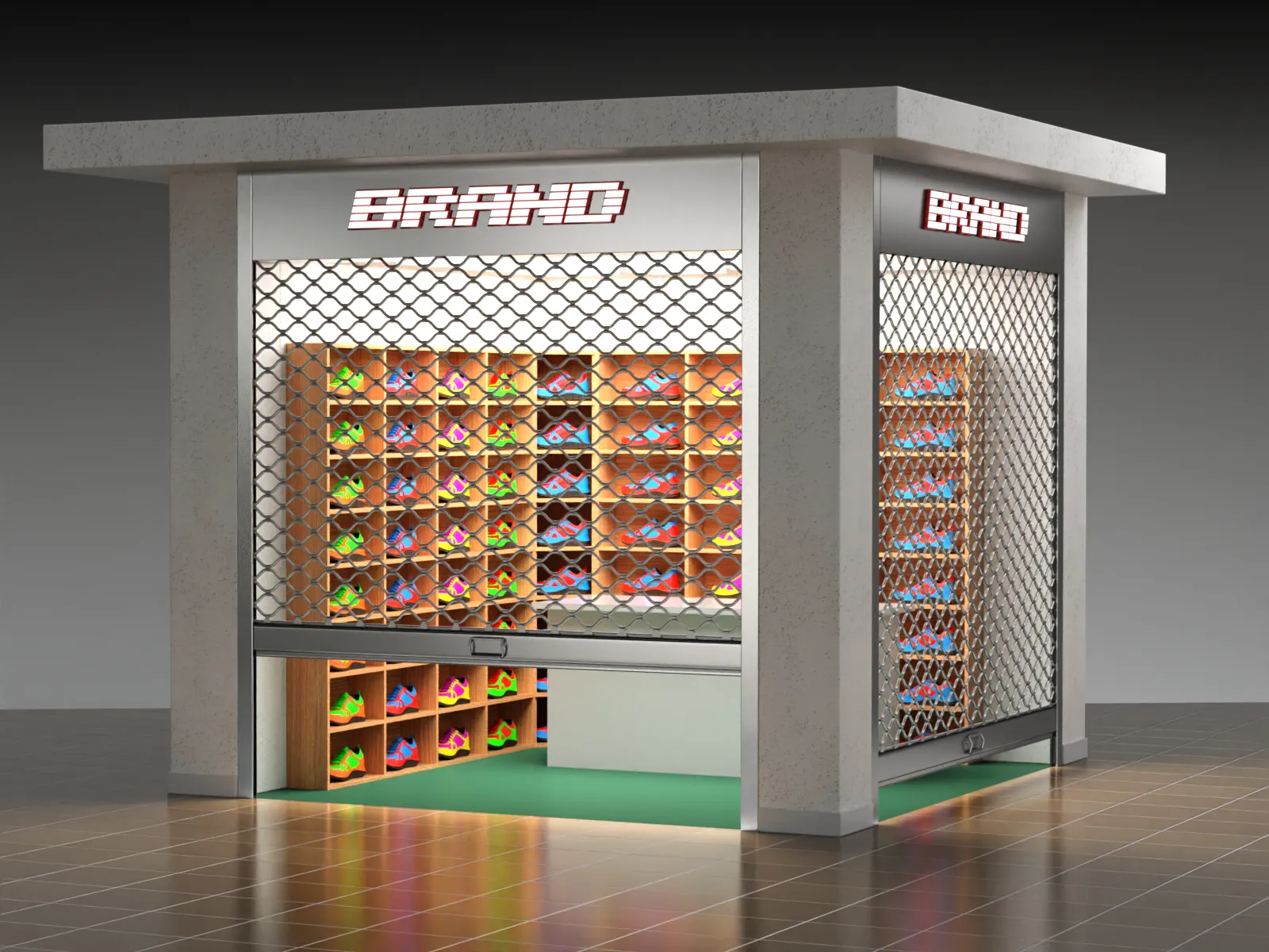 Roll Up Mesh Shutter 3D Model .c4d .max .obj .3ds .fbx .stl .blend 