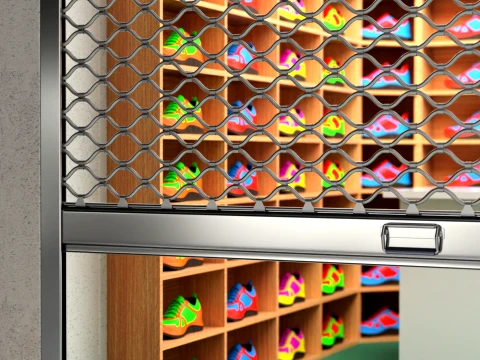 Roll Up Mesh Shutter 3D Model