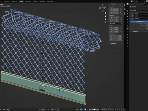 Roll Up Mesh Shutter 3D Model