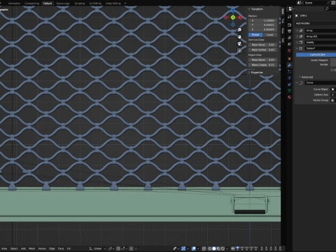 Roll Up Mesh Shutter 3D Model