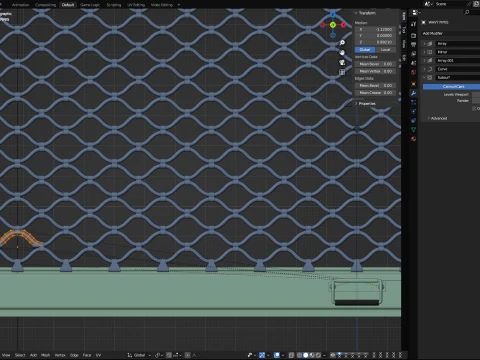 Roll Up Mesh Shutter 3D Model