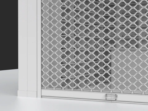 Roll Up Mesh Shutter 3D Model
